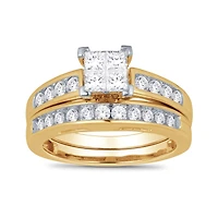 14K Yellow Gold 1.00CTW Princessa Bridal Set