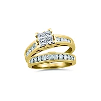 14K Yellow Gold 1.00CTW Princessa Bridal Set