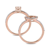 Julianna B 10K Rose Gold 0.33CTW Diamond & Morganite Bridal Set