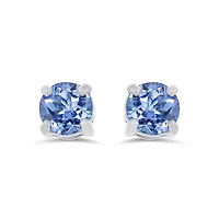 Sterling Silver Tanzanite 4.5Mm Stud Earrings