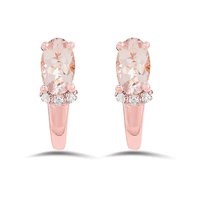 10K Rose Gold Morganite Earrings