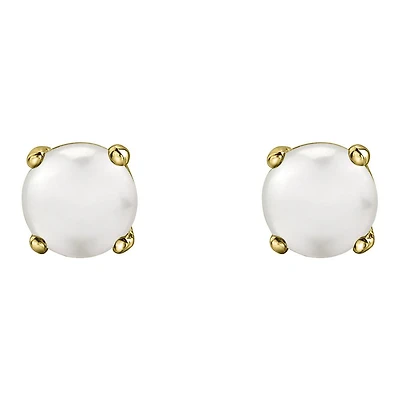10K Yellow Gold Pearl Stud Earrings