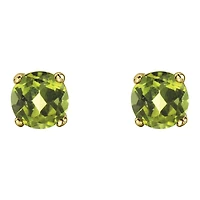 10K Yellow Gold Peridot Stud Earrings