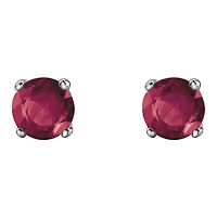 10K White Gold Ruby Stud Earrings