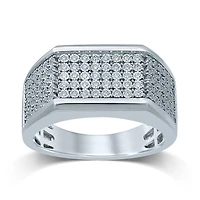 Sterling Silver 0.25CTW Diamond Men's Ring