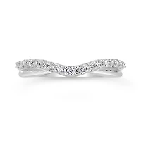 14K White Gold 0.25CTW Contour Diamond Band