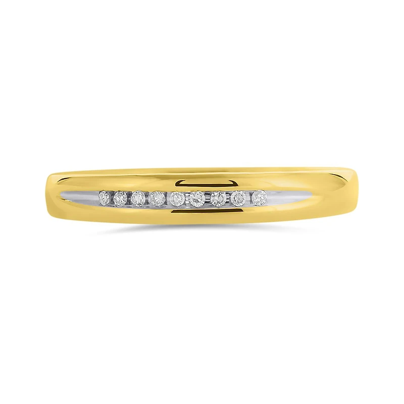 10K Yellow Gold 0.04CTW Trio Wedding Band