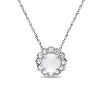 Julianna B 10K White Gold Opal Pendant