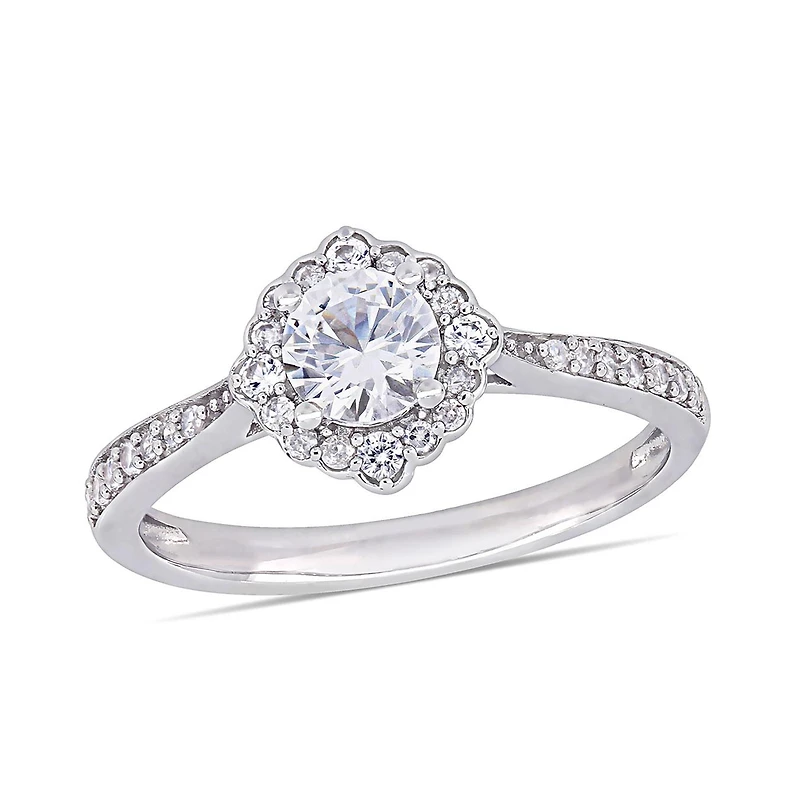 Julianna B 10K White Gold 0.10CTW Diamond & Created White Sapphire Ring