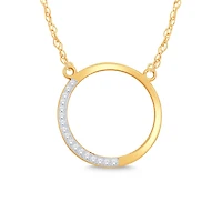 10K Yellow Gold Diamond Circle Necklace