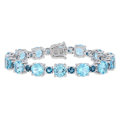 Julianna B Sterling Silver Sky Blue Topaz & London Blue Topaz Bracelet