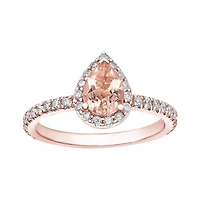 10K Rose Gold Morganite & 0.45CTW Diamond Bridal Ring