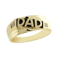 10K Yellow Gold 0.02CTW Diamond Dad Ring