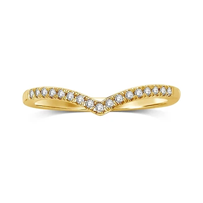 10K Yellow Gold 0.10CTW Diamond Chevron Band