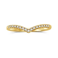 10K Yellow Gold 0.10CTW Diamond Chevron Band