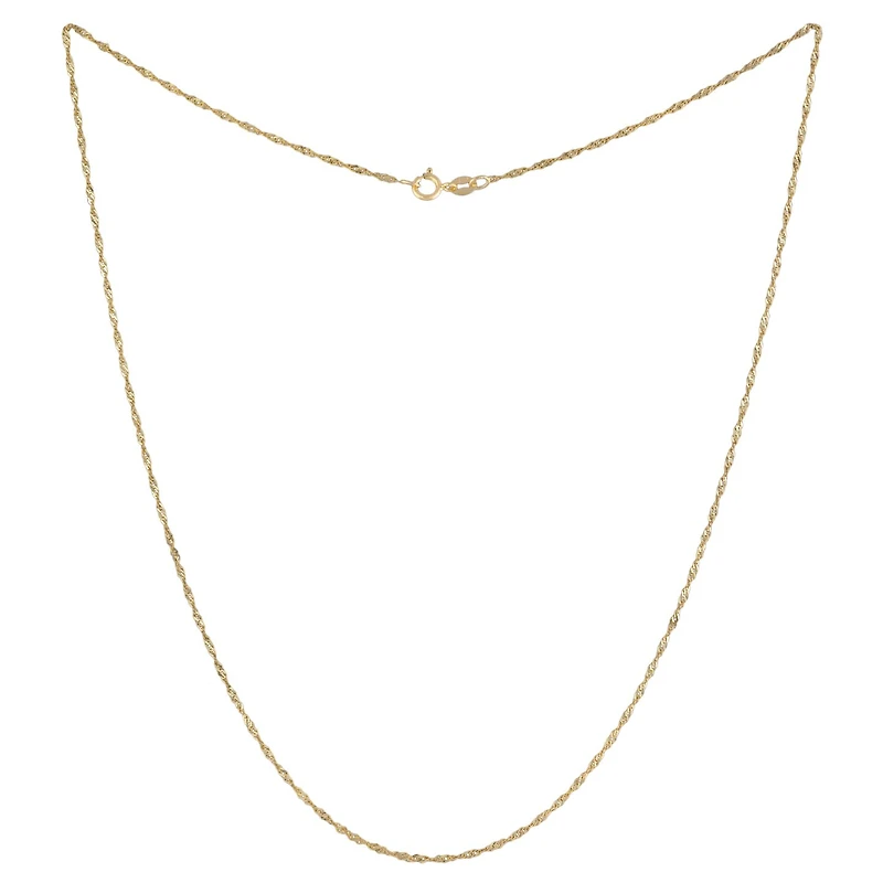 10K Yellow Gold 16" 1.25mm Singapore Chain