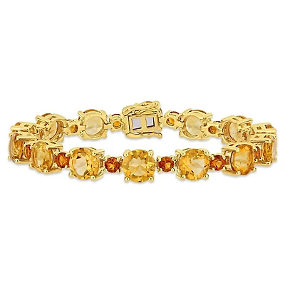 Julianna B Yellow Plated Sterling Silver Citrine & Madeira Citrine Bracelet