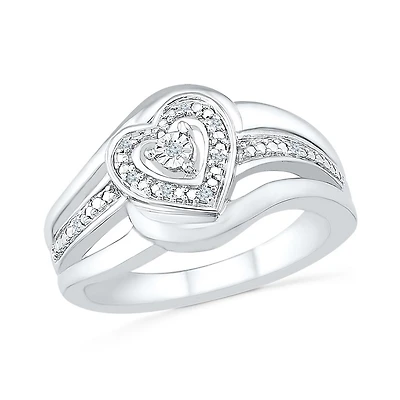 Sterling Silver Diamond Promise Ring