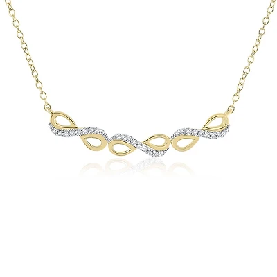 10K Yellow Gold Diamond Infinity Necklace
