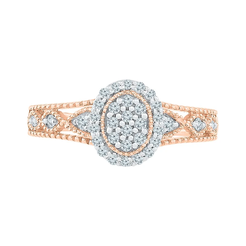 10K Rose Gold Diamond Ring