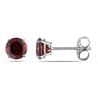 Julianna B 14K White Gold Garnet Earrings