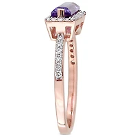 Julianna B 14K Rose Gold Amethyst & 0.25CTW Diamond Fashion Ring