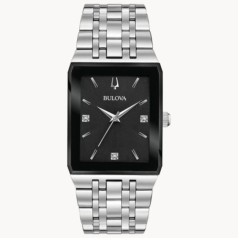 Bulova Men's Quadra Silver Square Watch