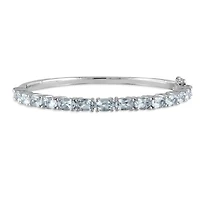 Julianna B Sterling Silver Aquamarine Bangle