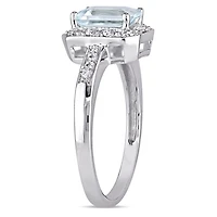 Julianna B 10K White Gold Aquamarine & 0.06CTW Diamond Fashion Ring