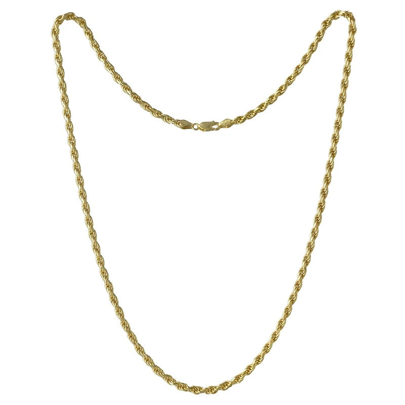 10K Yellow Gold 28" 2.65mm Diamond Cut Rope Chain