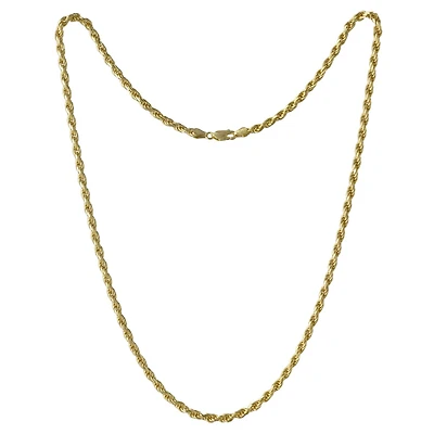 10K Yellow Gold 28" 2.65mm Diamond Cut Rope Chain