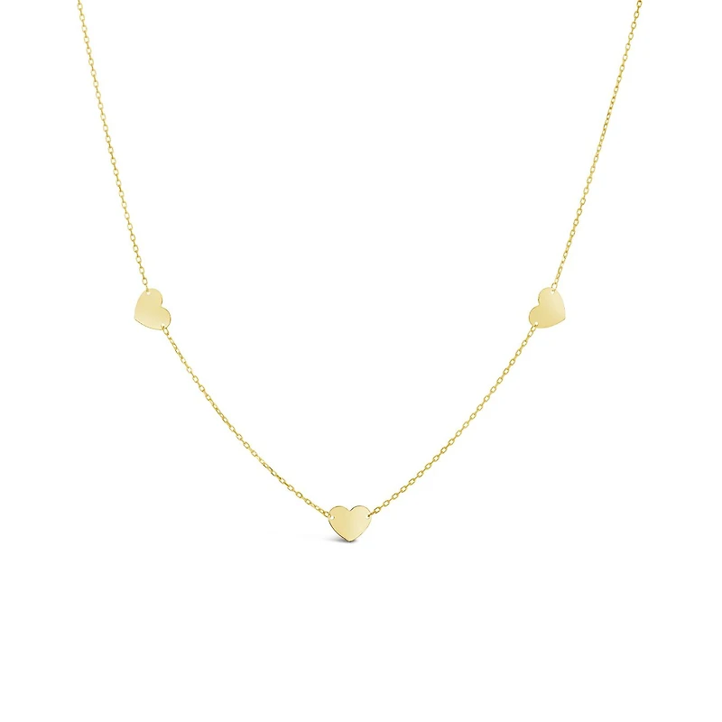 10K Yellow Gold Hearts Necklace