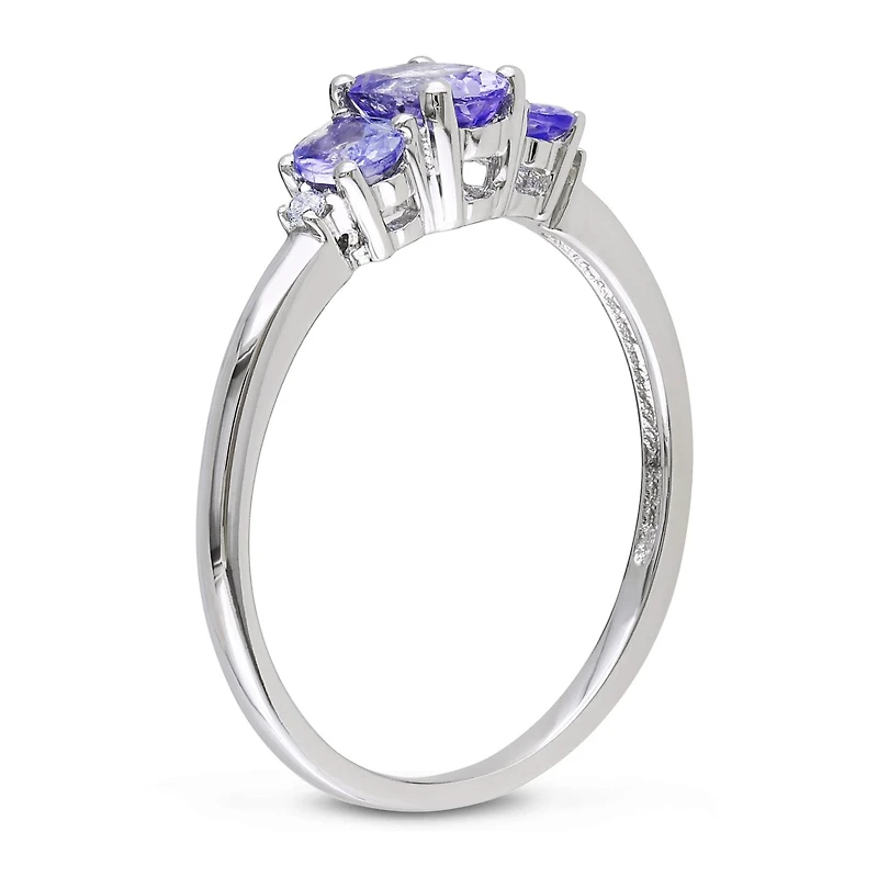 Julianna B 10K White Gold Tanzanite & 0.02CTW Diamond Ring