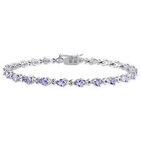 Julianna B Sterling Silver 7" Tanzanite Bracelet