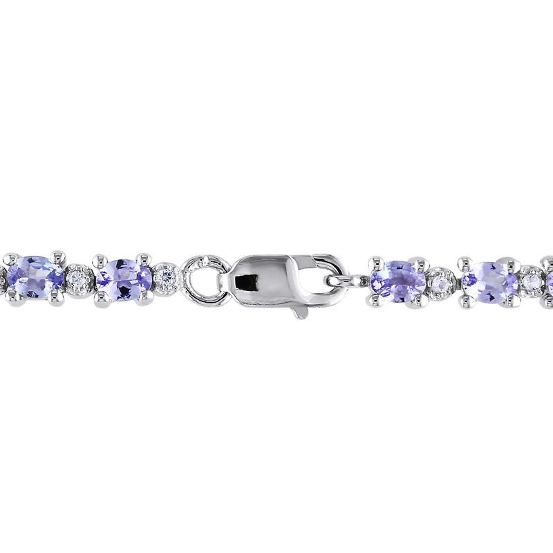 Julianna B Sterling Silver 7" Tanzanite & White Topaz Bracelet
