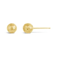 10K Yellow Gold 6mm Faceted Ball Studs