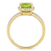 Julianna B 10K Yellow Gold Peridot & 0.05CTW Diamond Fashion Ring