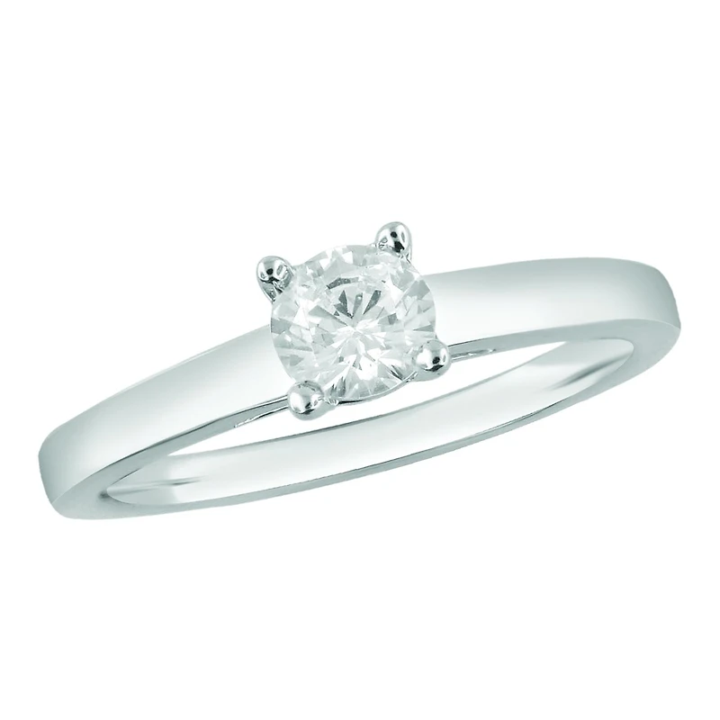 Glacier Fire 14K White Gold 0.30Ct Ideal Cut Solitaire Ring