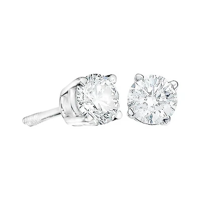 14K White 0.10CTW Diamond Earrings