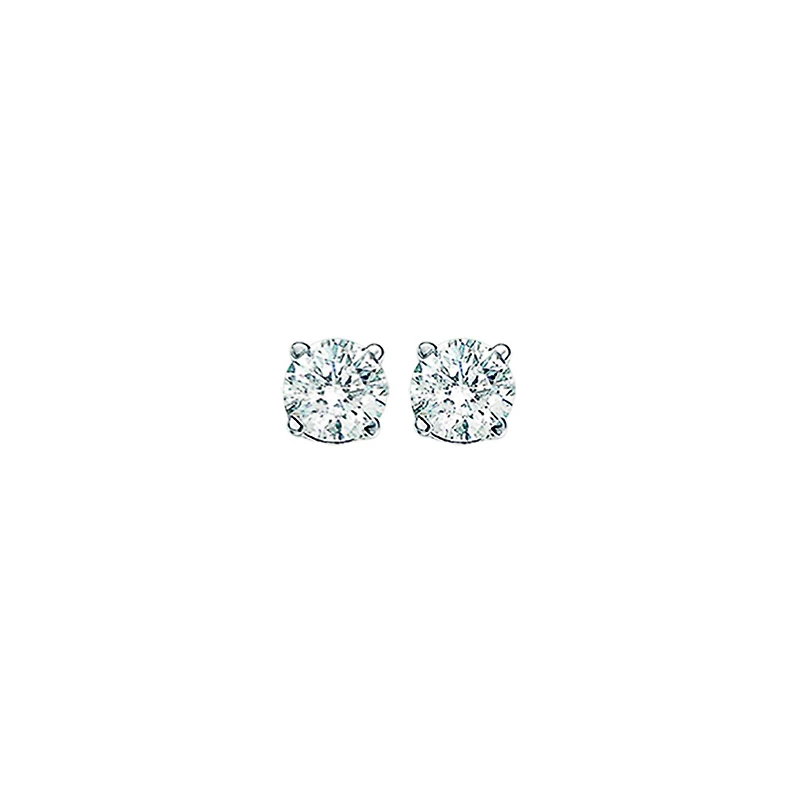 14K Gold 0.50CTW Diamond Solitaire Studs
