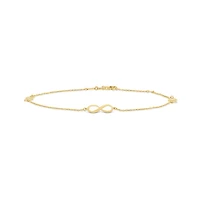 10K Yellow Gold 9+1" Infinity Anklet