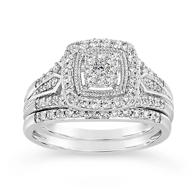 10K White Gold 0.50CTW Bridal Set
