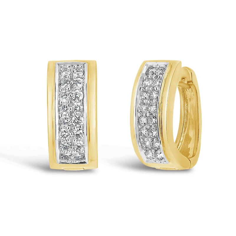 10K Yellow & White Gold 1.00CTW Diamond Earrings