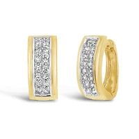 10K Yellow & White Gold 1.00CTW Diamond Earrings