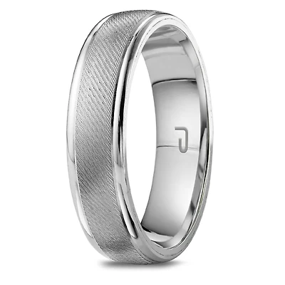 10K White Gold Top & Sterling Silver Interior 5.5mm Wedding Band