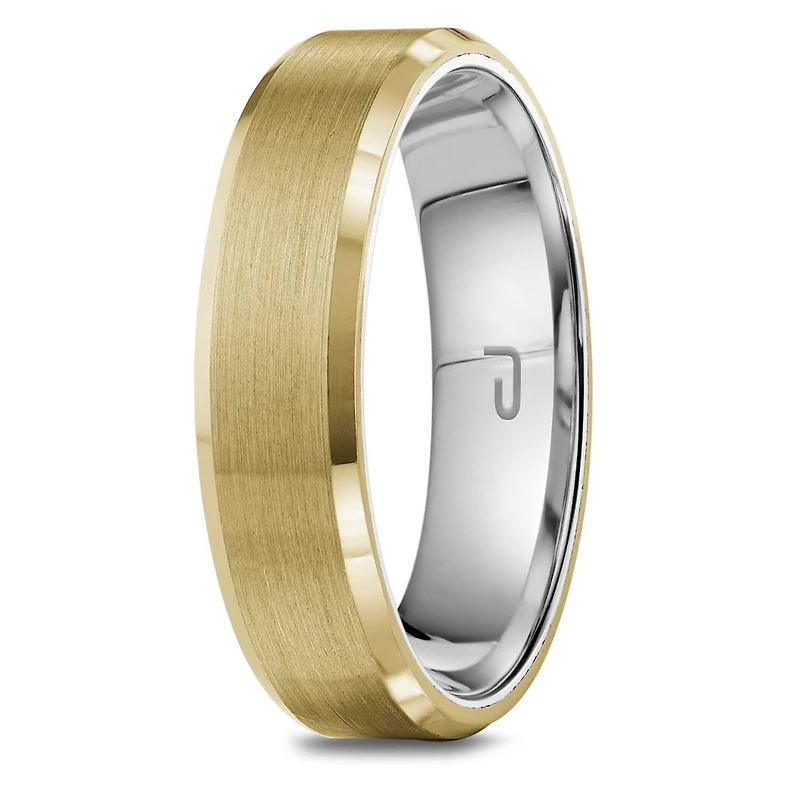 10K Yellow Gold Top & Sterling Silver Interior 5.5mm Wedding Band