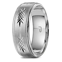 10K White Gold Top & Sterling Silver Interior 7.5mm Wedding Band