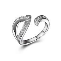 Elle "Scintillation" Open Ring with Cubic Zirconia
