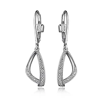 Elle "Scintillation" Leverback Dangle Earrings with Cubic Zirconia