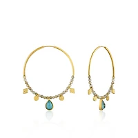 Turquoise Labradorite Hoops